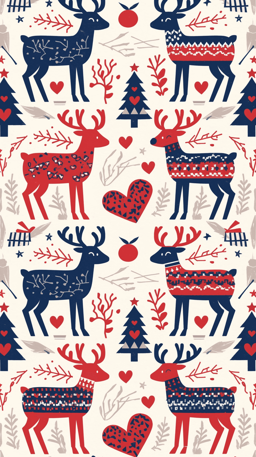 Christmas Reindeer Flip original repeating artwork