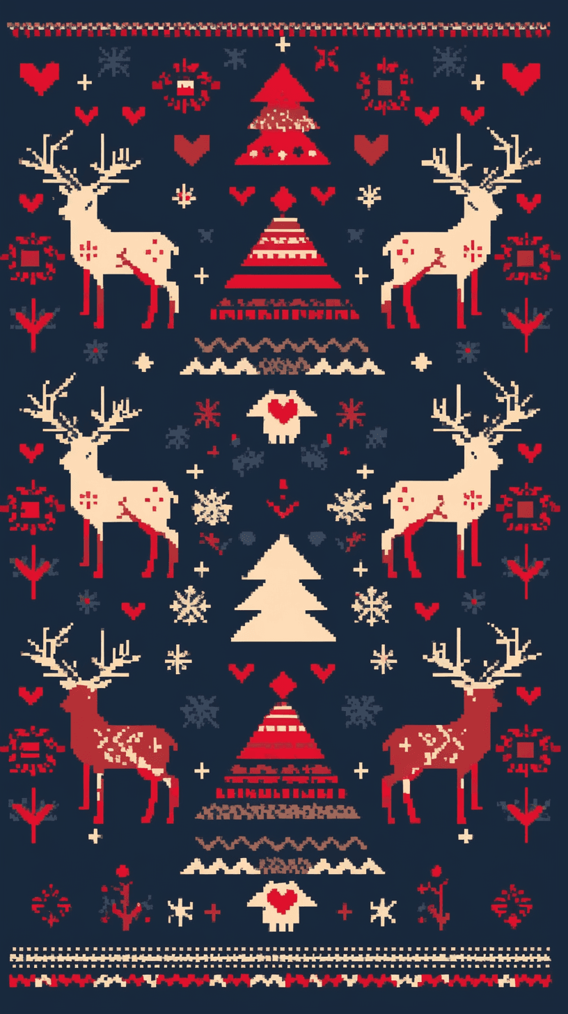 Christmas Reindeer Gleam original repeating artwork