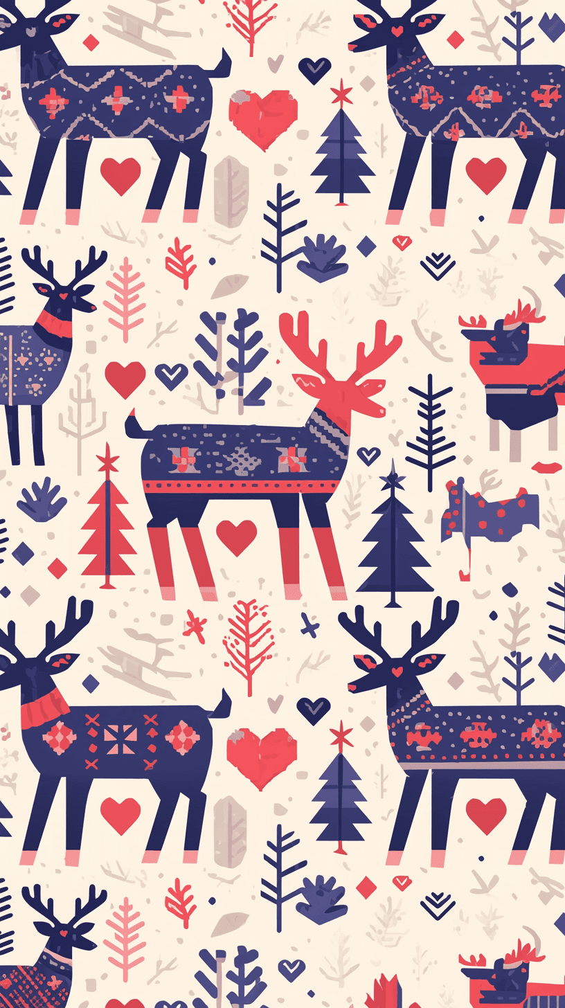 Christmas Reindeer Shine On original repeating artwork