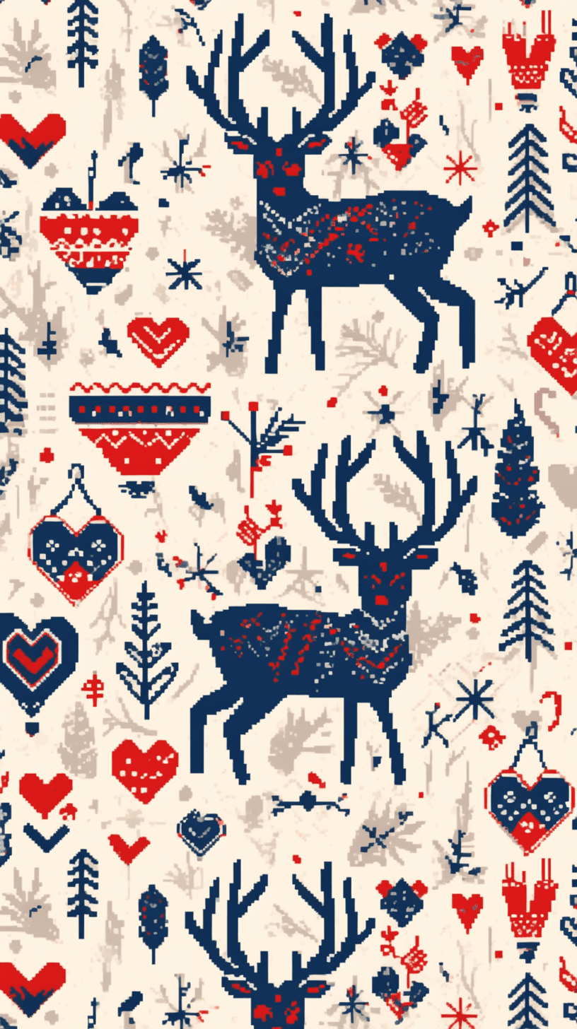 Christmas Reindeer Onyx original repeating artwork