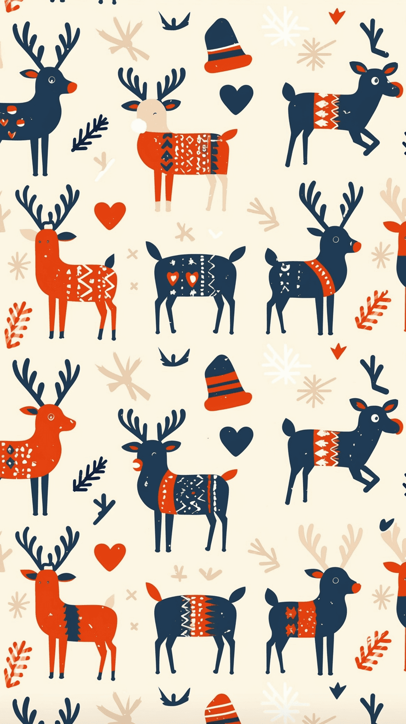 Christmas Reindeer Drift original repeating artwork