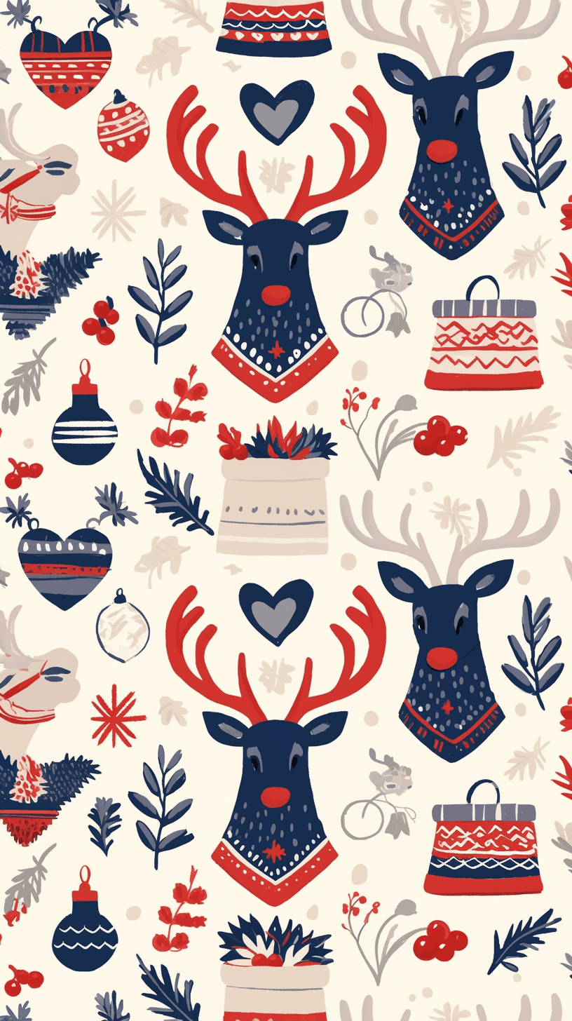 Christmas Reindeer Shine original repeating artwork