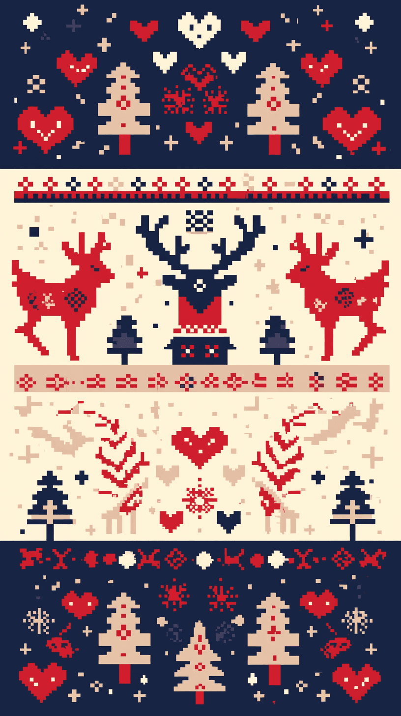 Christmas Reindeer Amber original repeating artwork