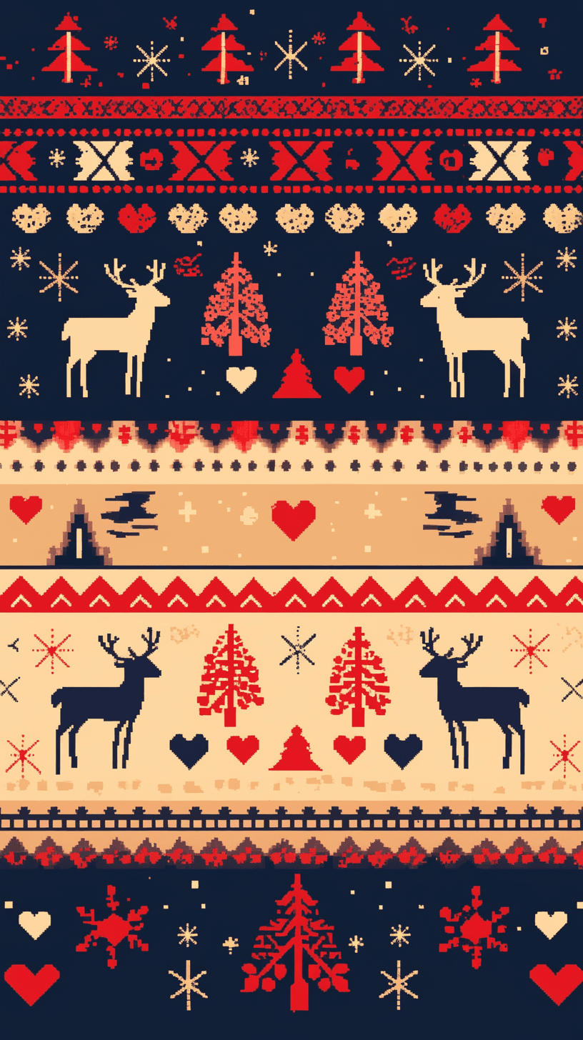 Christmas Reindeer Bloom original repeating artwork