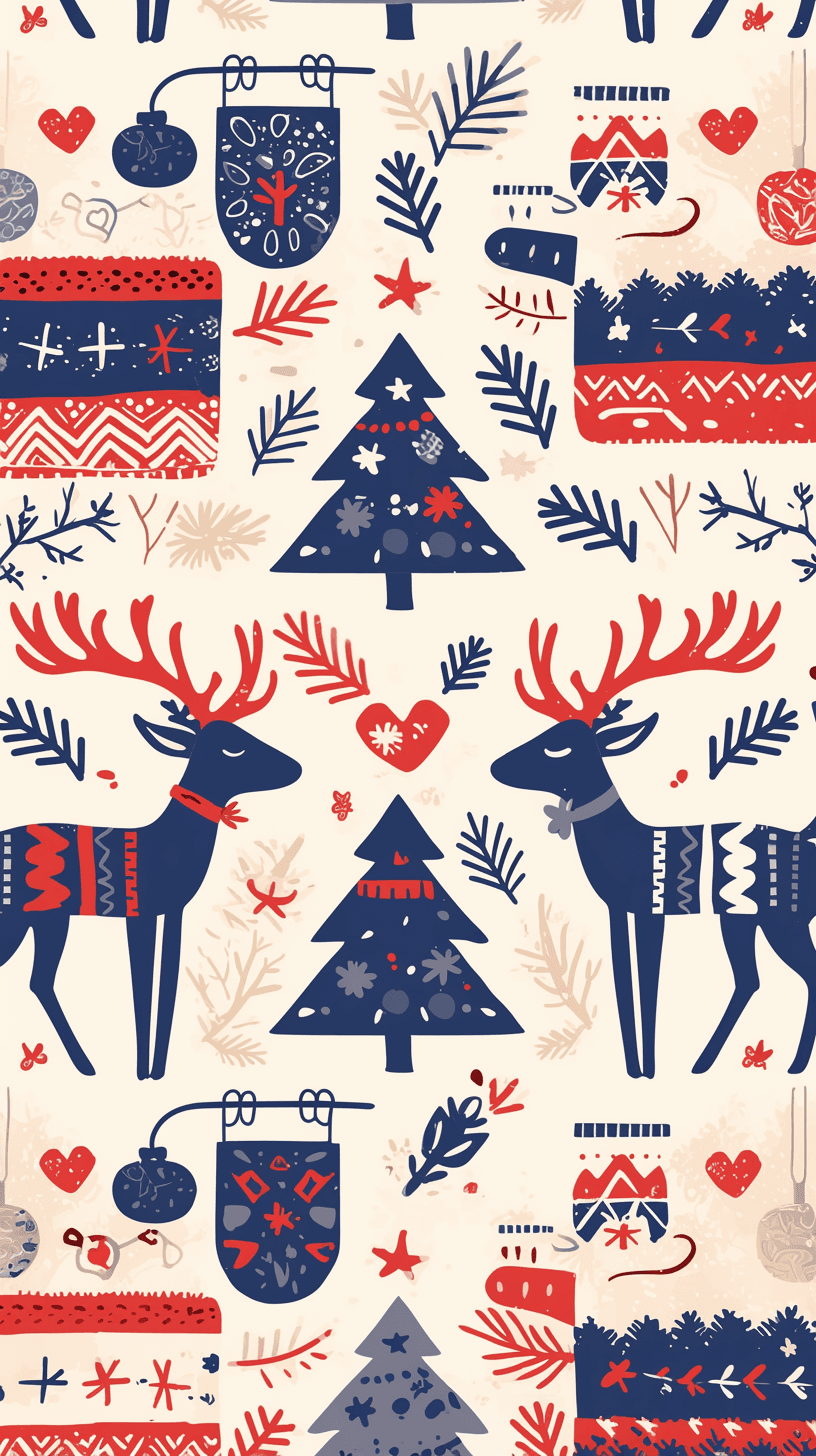 Christmas Reindeer Silver original repeating artwork