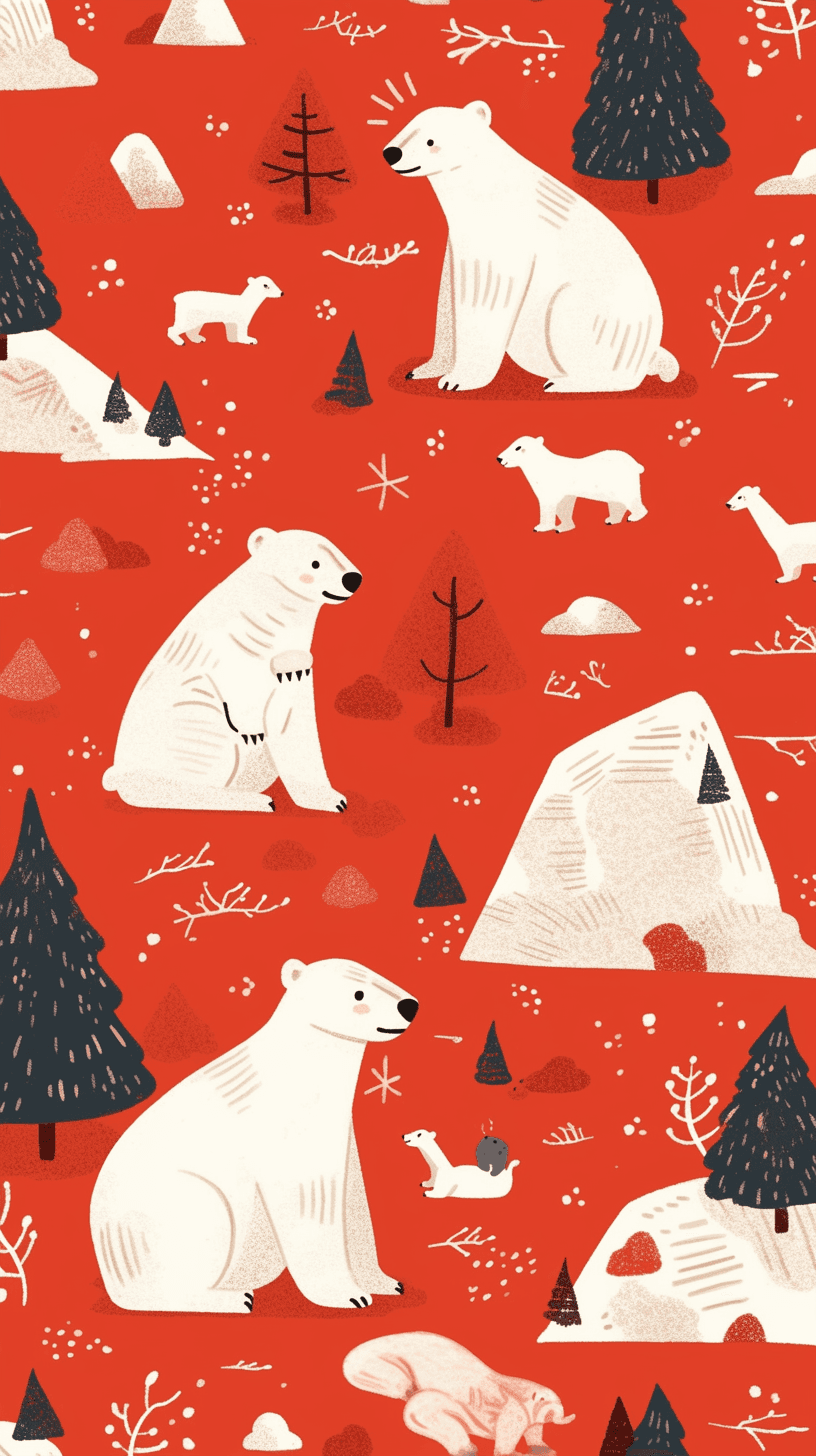 Christmas Animals Duo original repeating artwork