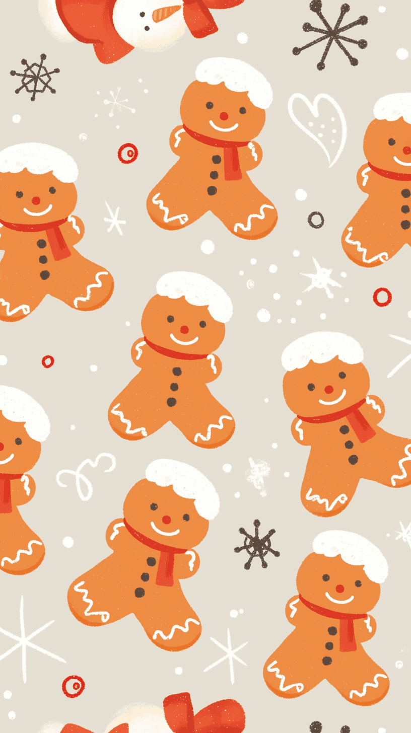 Gingerbread Rhythm original repeating artwork