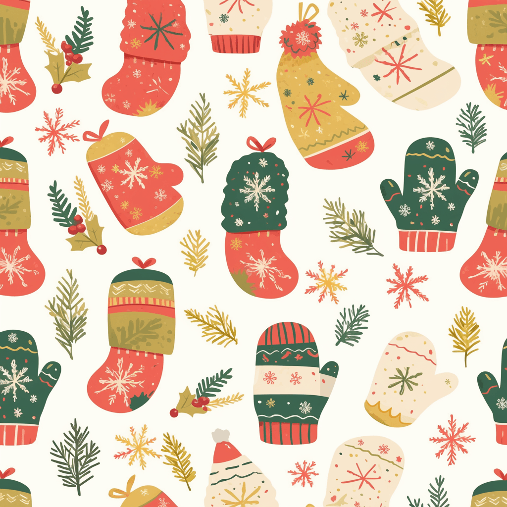 Christmas Hand Squad original repeating artwork