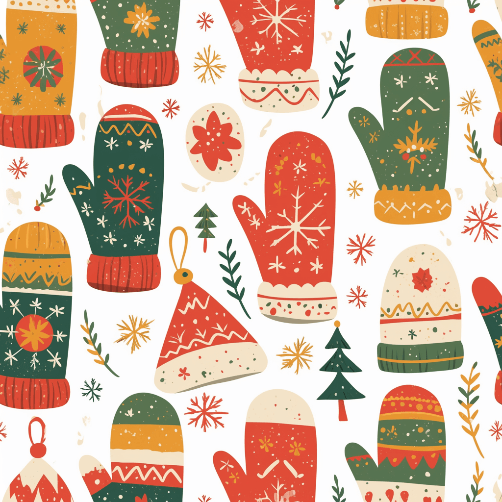 Christmas Hand Tribe original repeating artwork