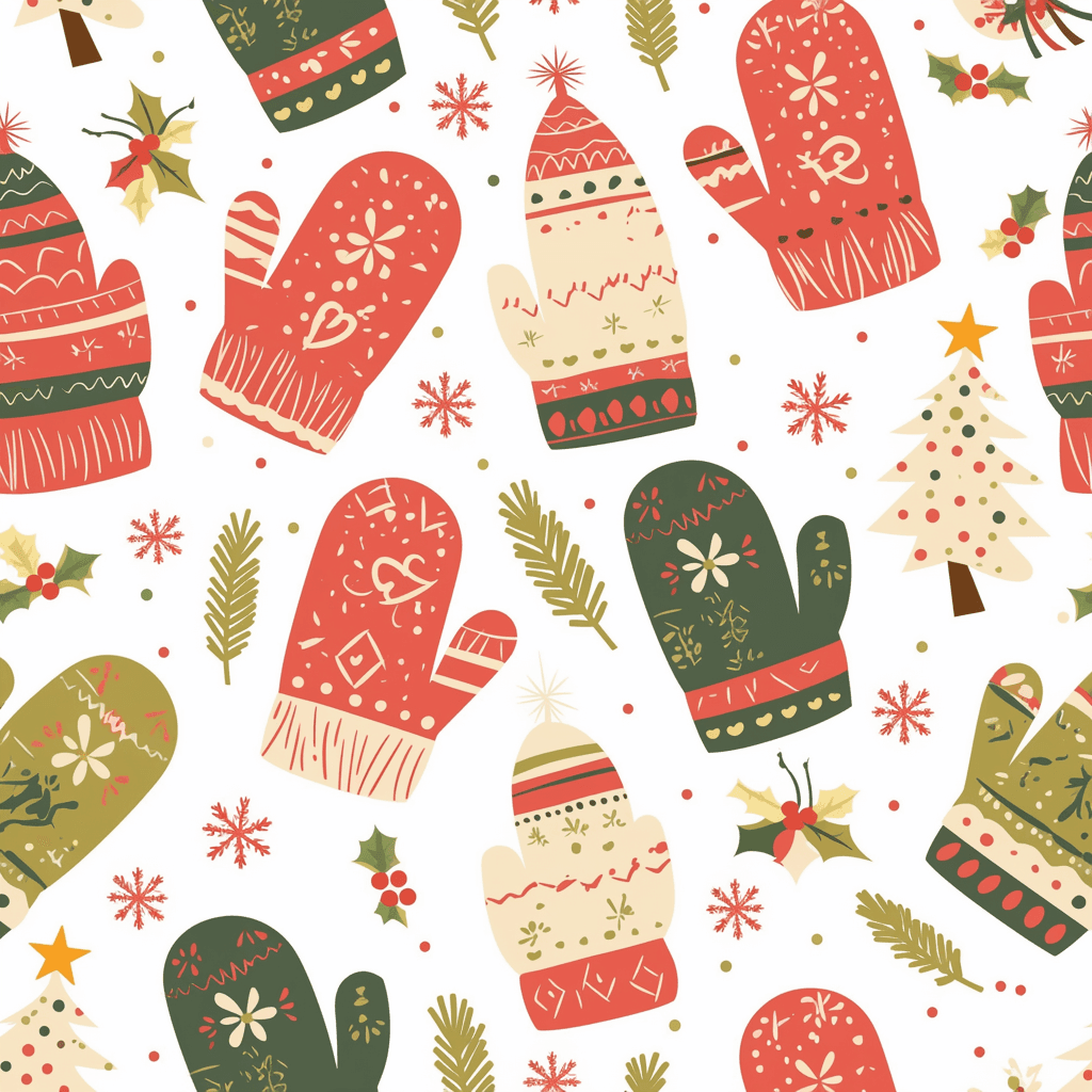 Christmas Hand Club original repeating artwork