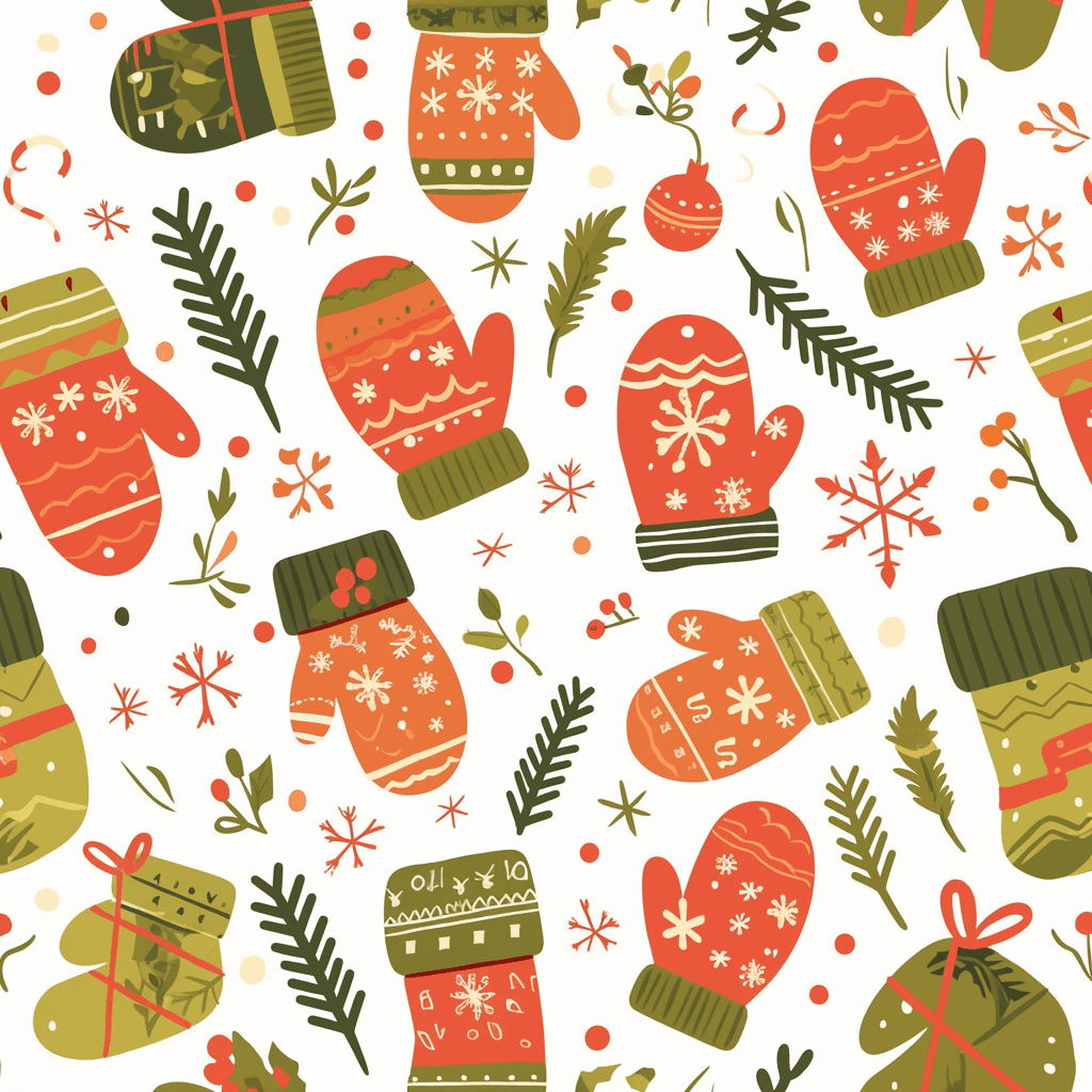 Christmas Hand Gang original repeating artwork