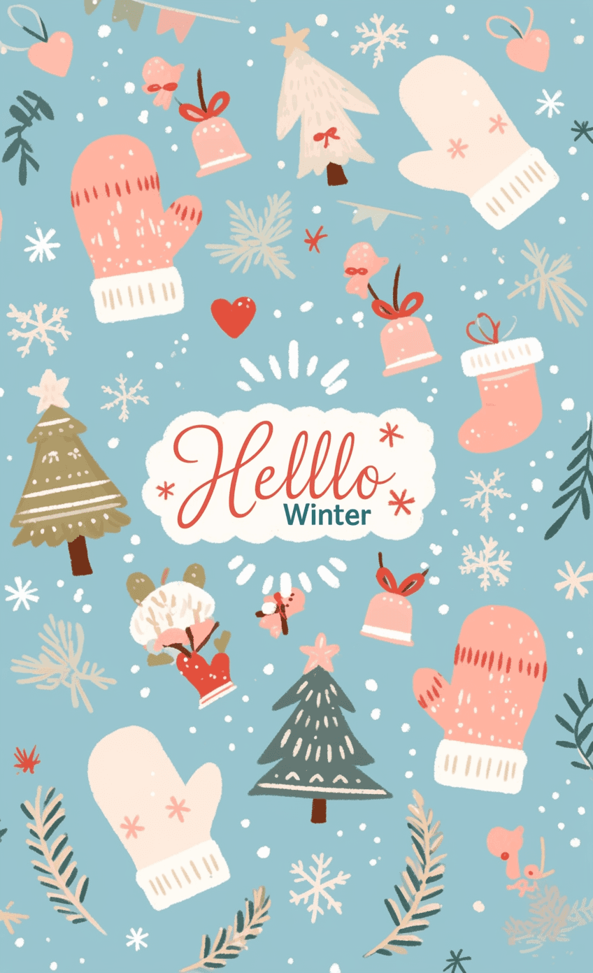 Christmas Hand Team original repeating artwork