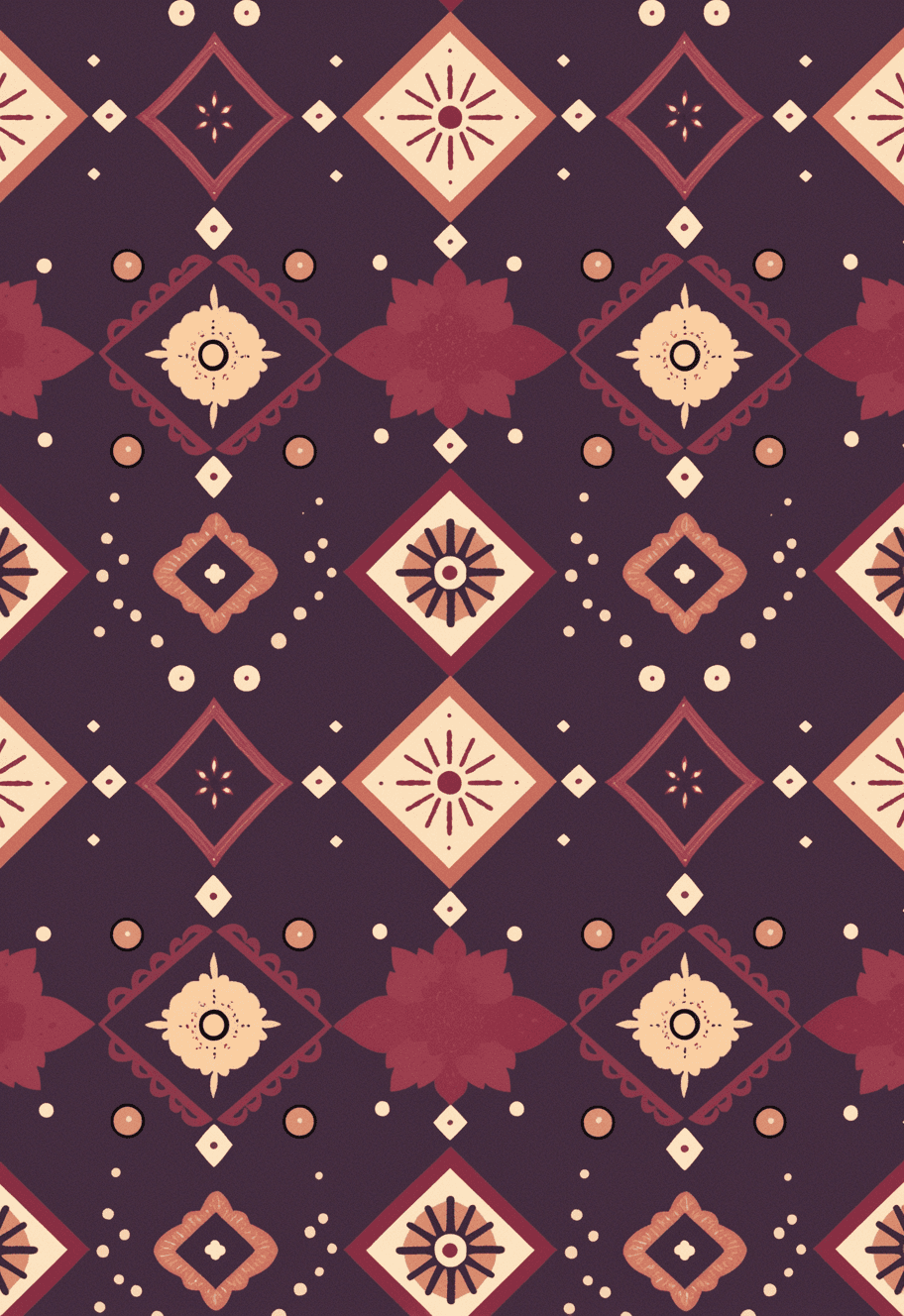 Retro Ornament Series original repeating artwork