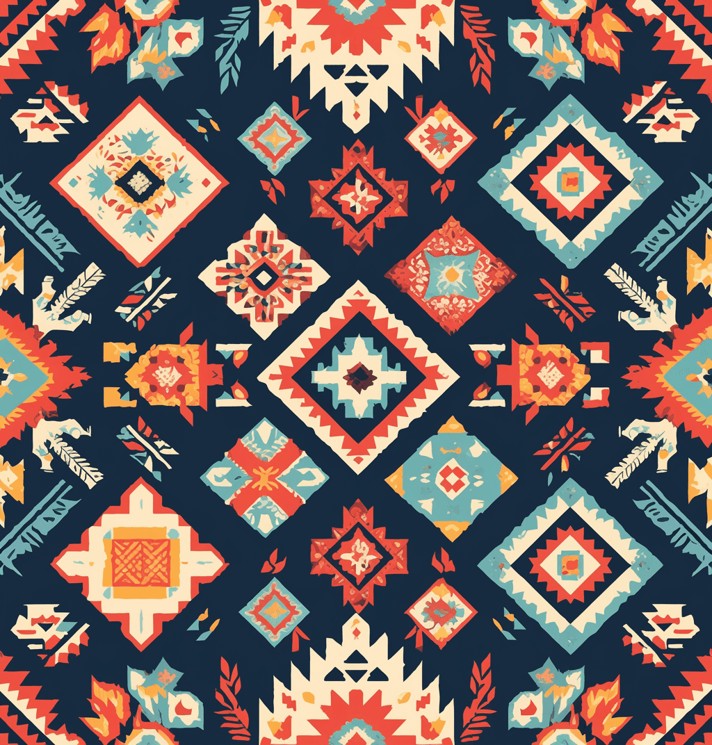 Retro Ornament Bounce original repeating artwork
