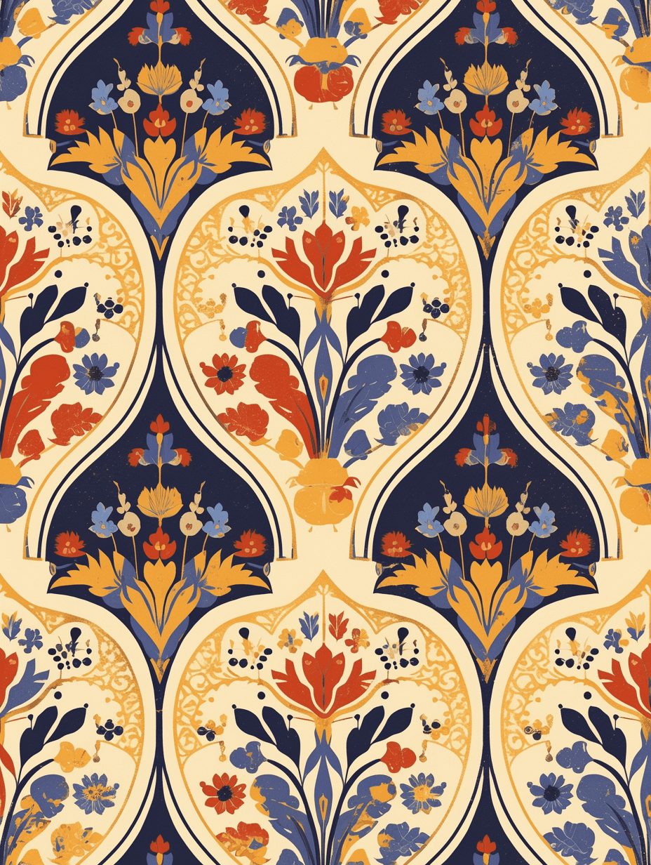 Retro Ornament Party original repeating artwork