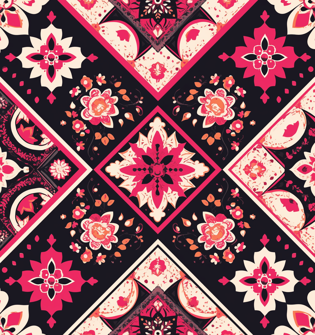 Retro Ornament Festival original repeating artwork