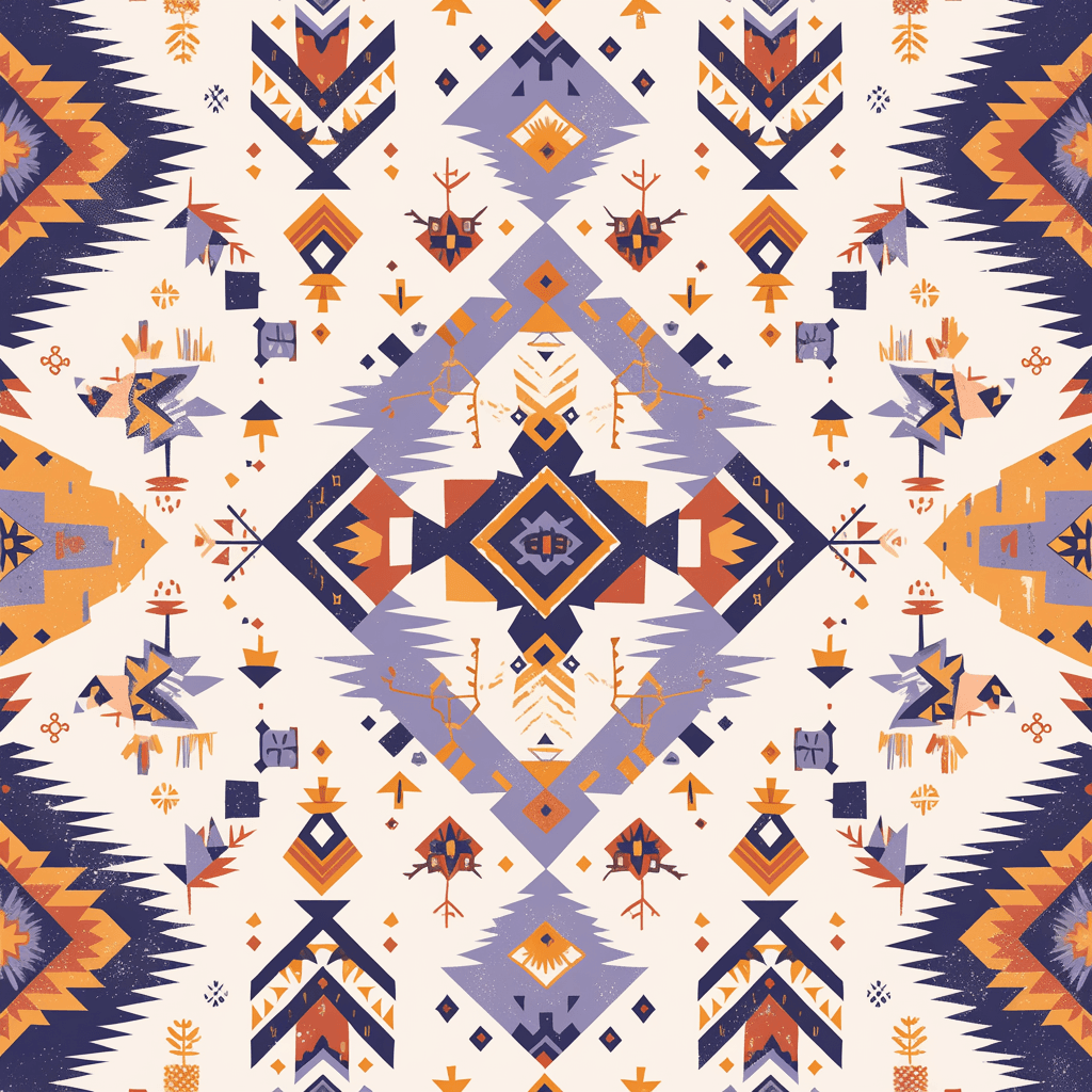 Retro Ornament Downtown original repeating artwork