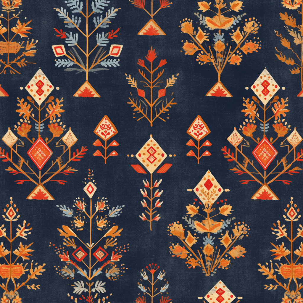 Retro Ornament Gang original repeating artwork