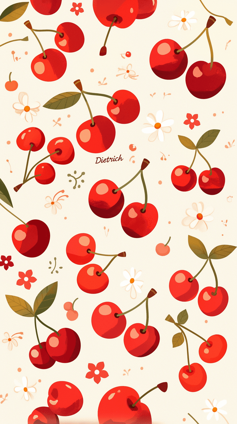 Cherry Party original repeating artwork