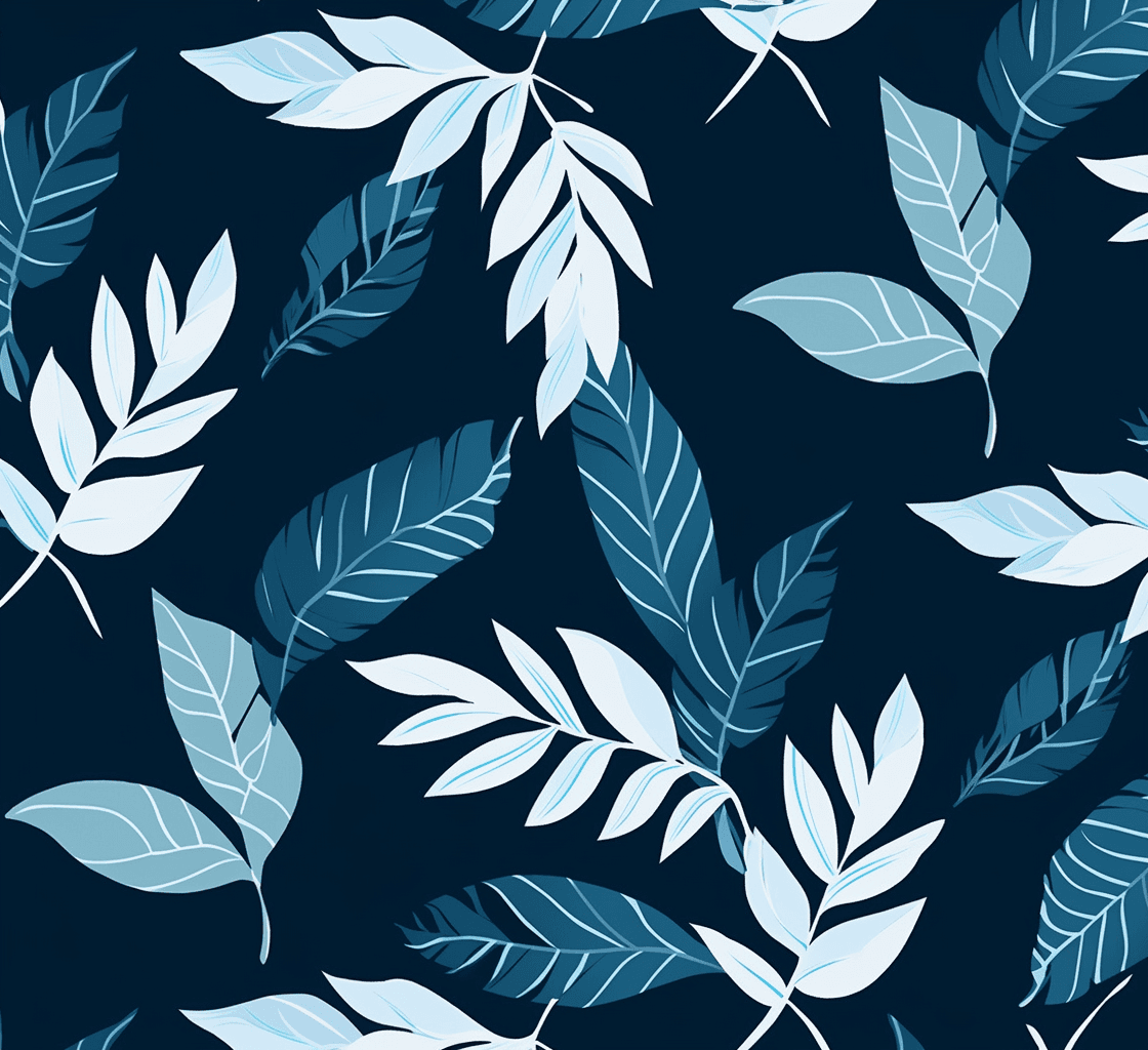 Leaves Ivory original repeating artwork