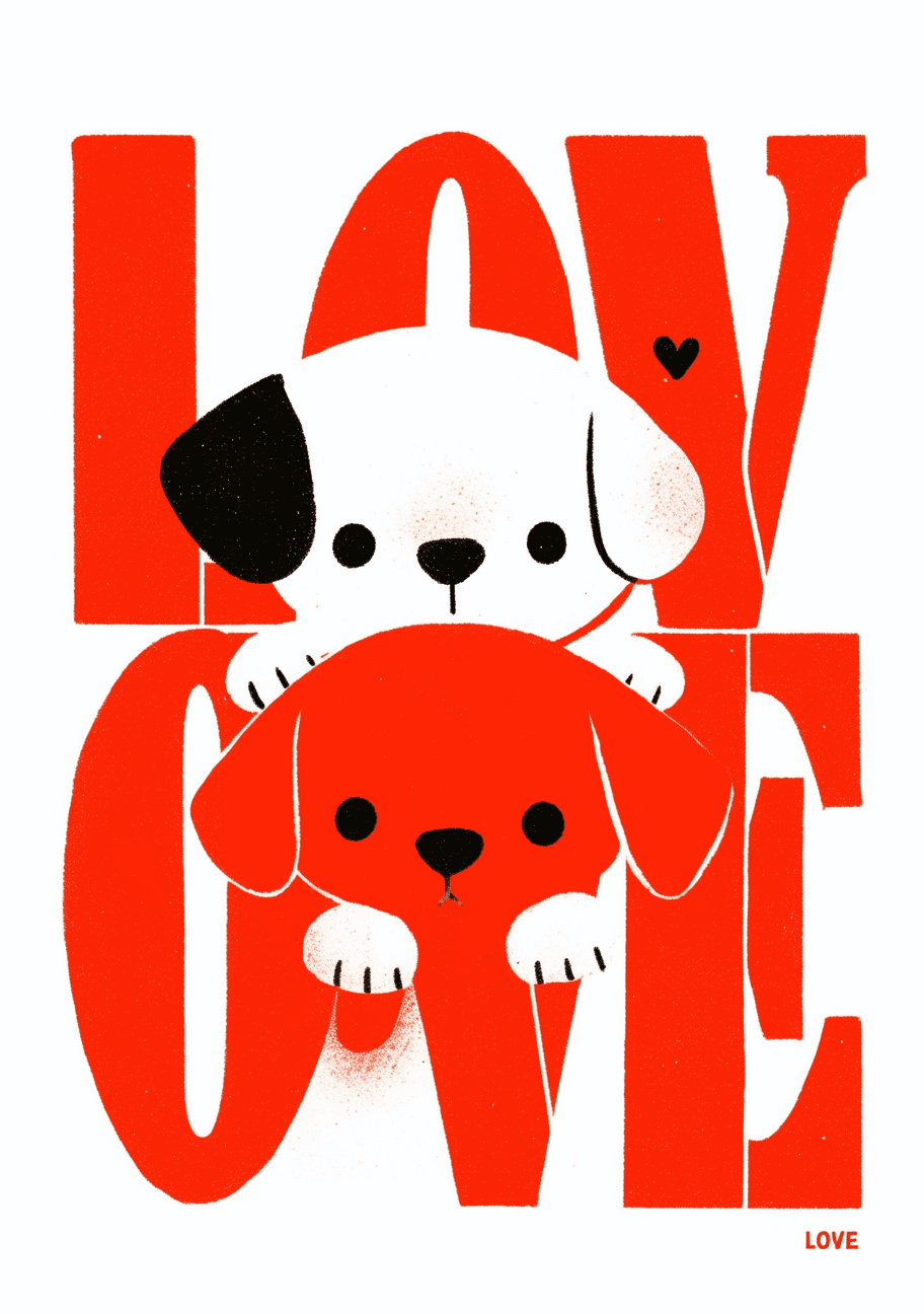 Sweet Cool Dog original repeating artwork