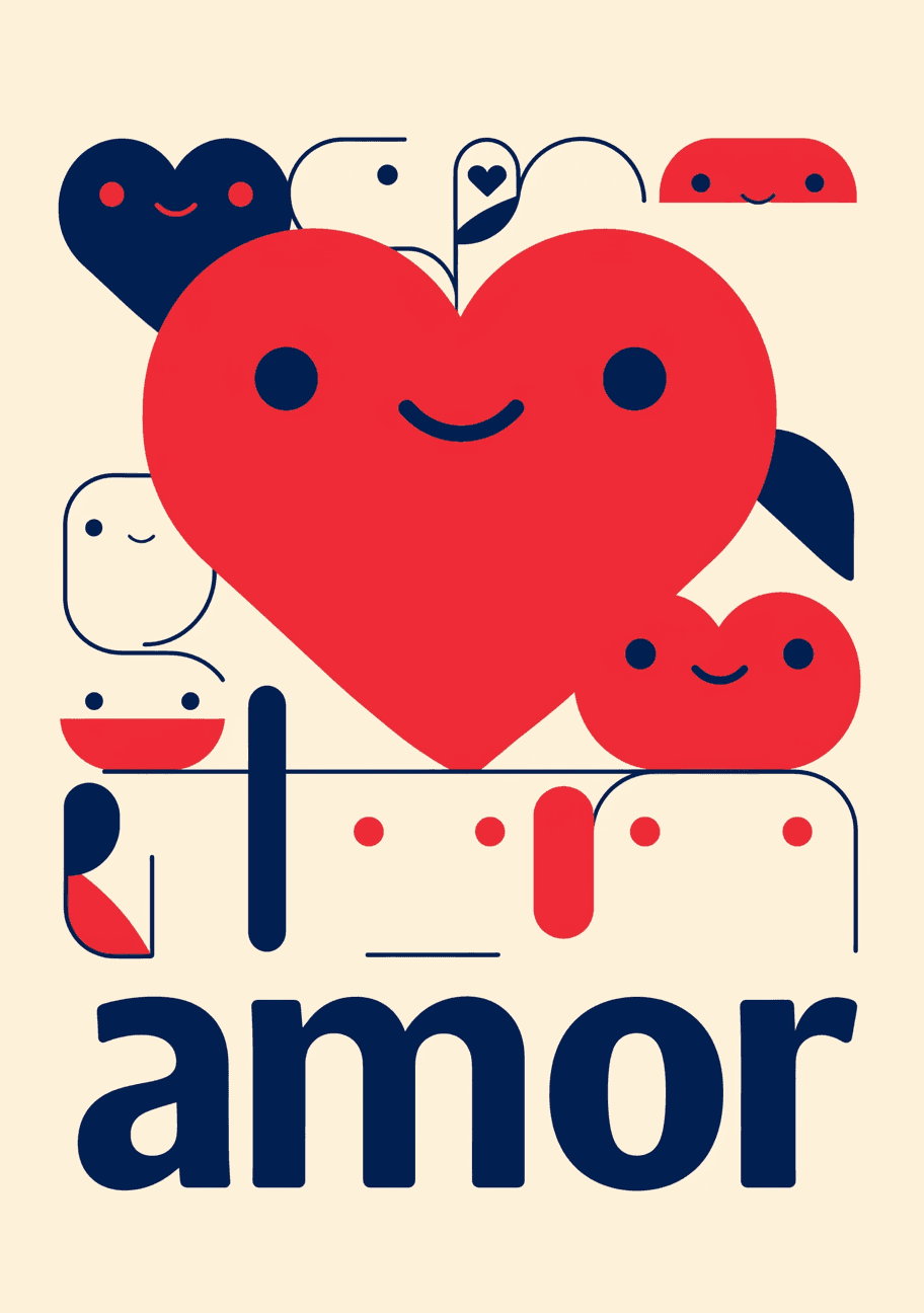 Sweet Cool Heart Bop original repeating artwork