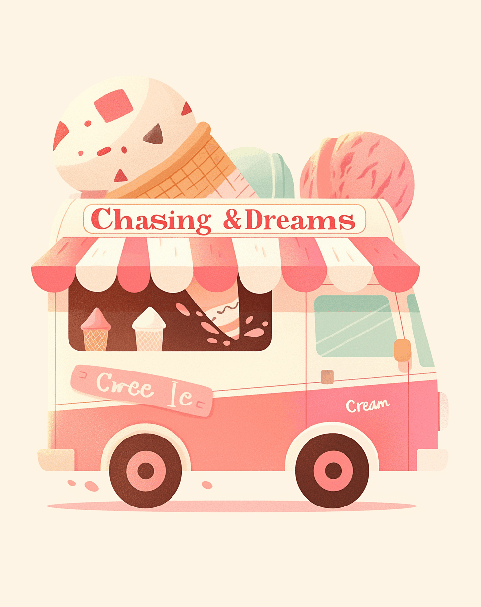 Sweet Cool Ice Cream Pals original repeating artwork