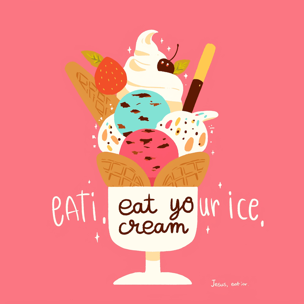 Sweet Cool Ice Cream Gang original repeating artwork