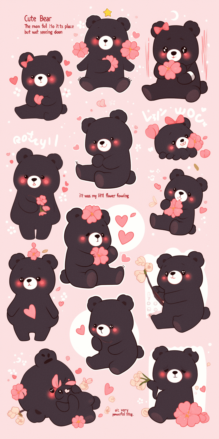 Sweet Cool Bear Blast original repeating artwork