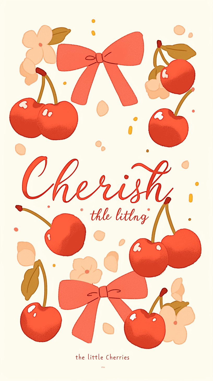 Sweet Cool Cherry Party original repeating artwork