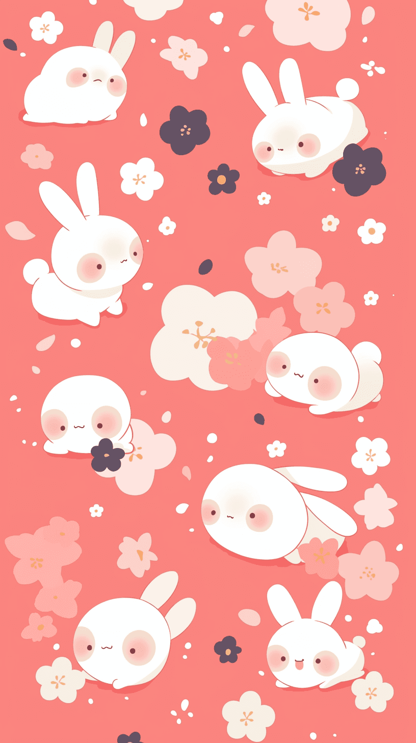 Sweet Cool Bunny Duo original repeating artwork