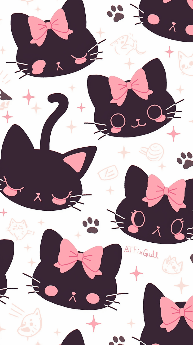 Cat Flip original repeating artwork