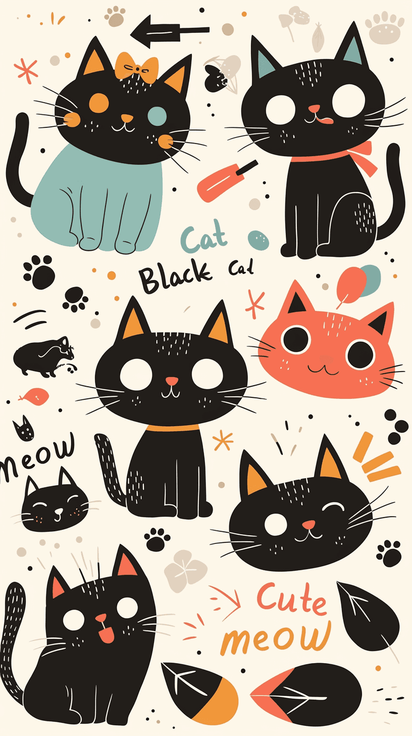 Cat Bright original repeating artwork