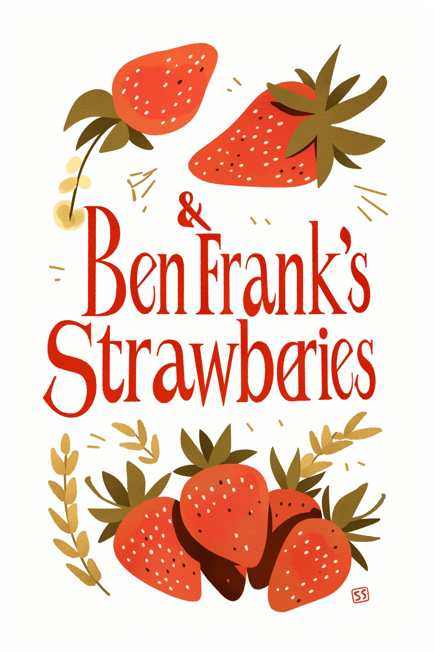 Strawberry Winter original repeating artwork