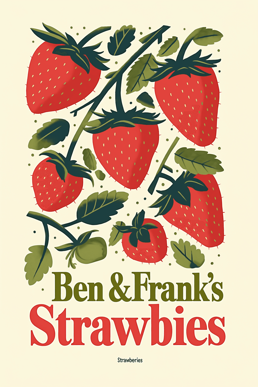 Strawberry Run original repeating artwork