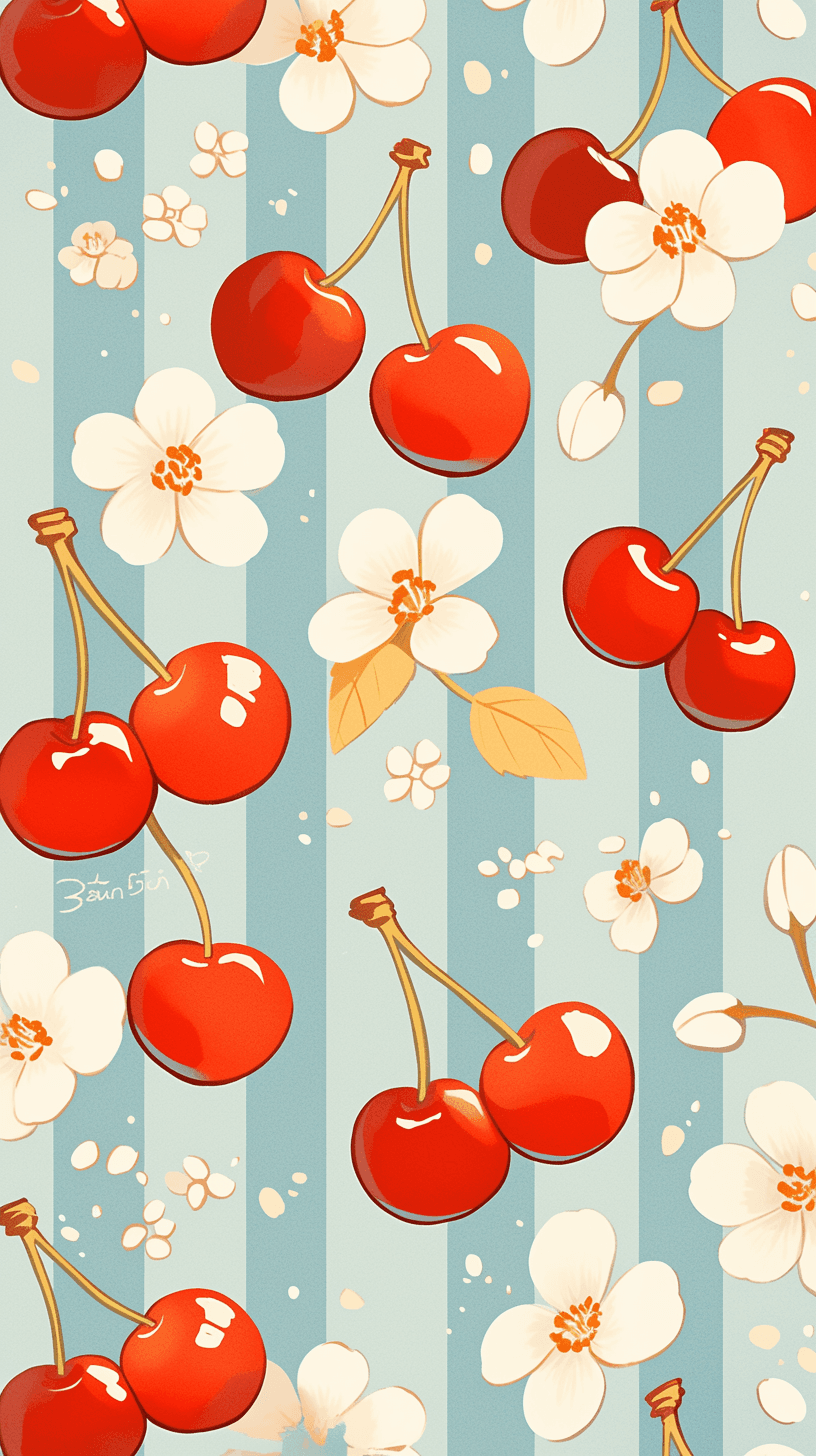 Cherry Flip original repeating artwork