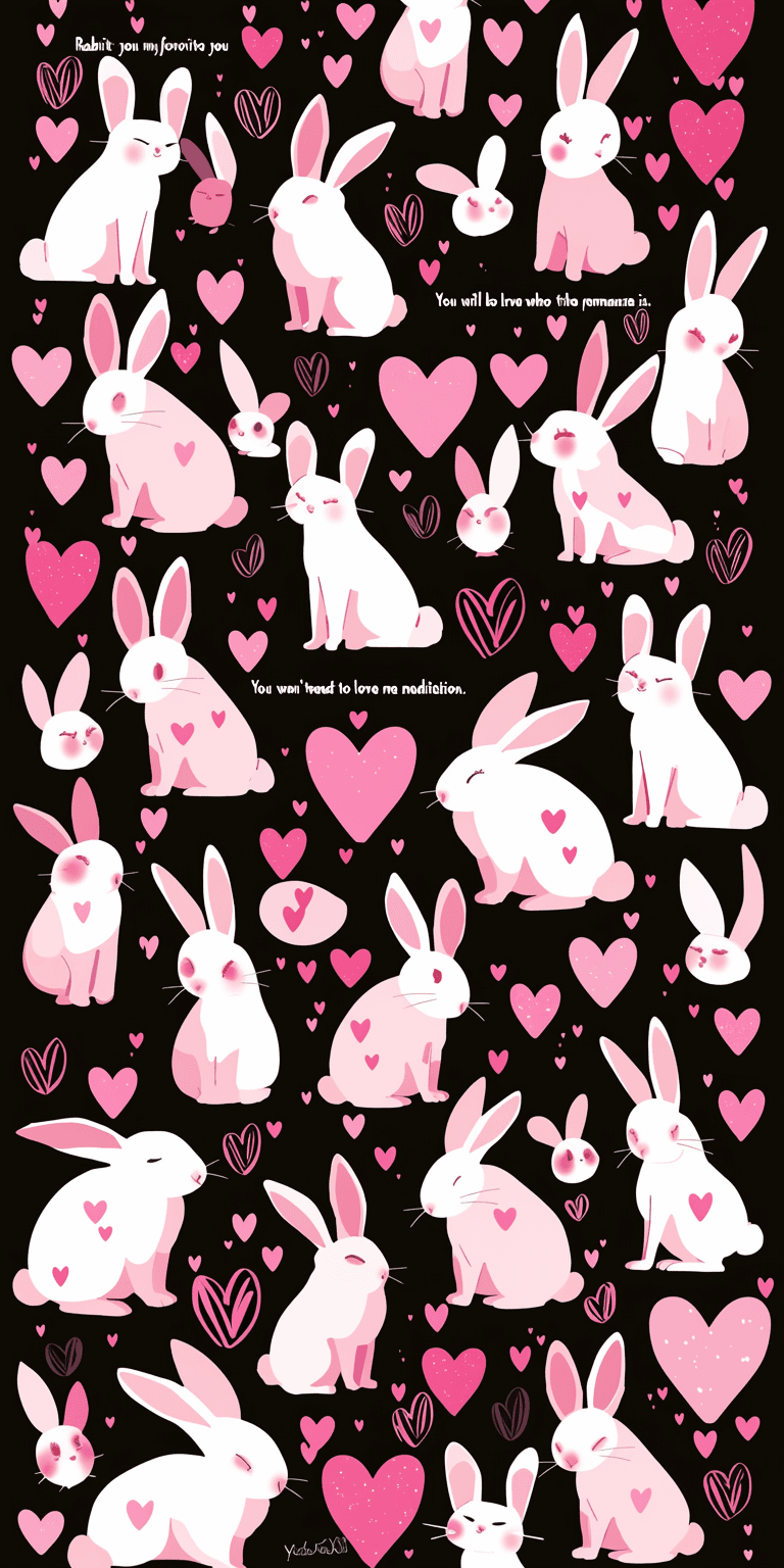 Sweet Cool Bunny Party original repeating artwork