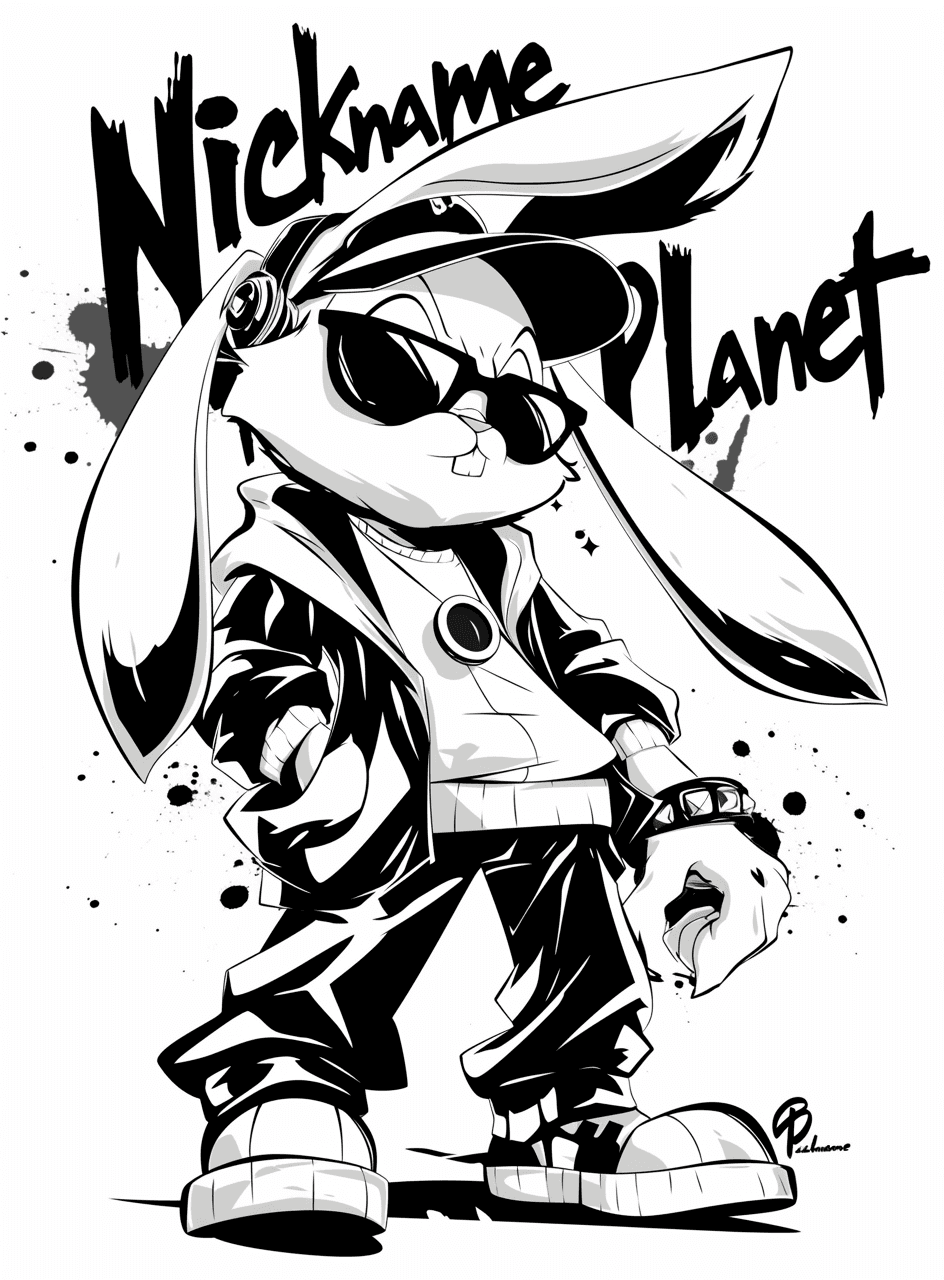 Street Bunny Echo original repeating artwork