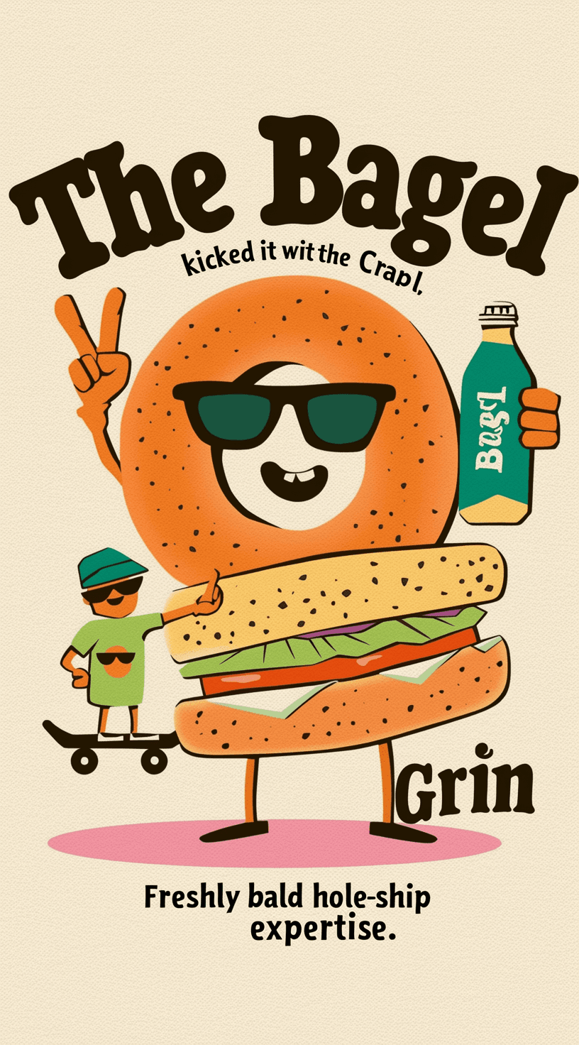 Bagel Club original repeating artwork