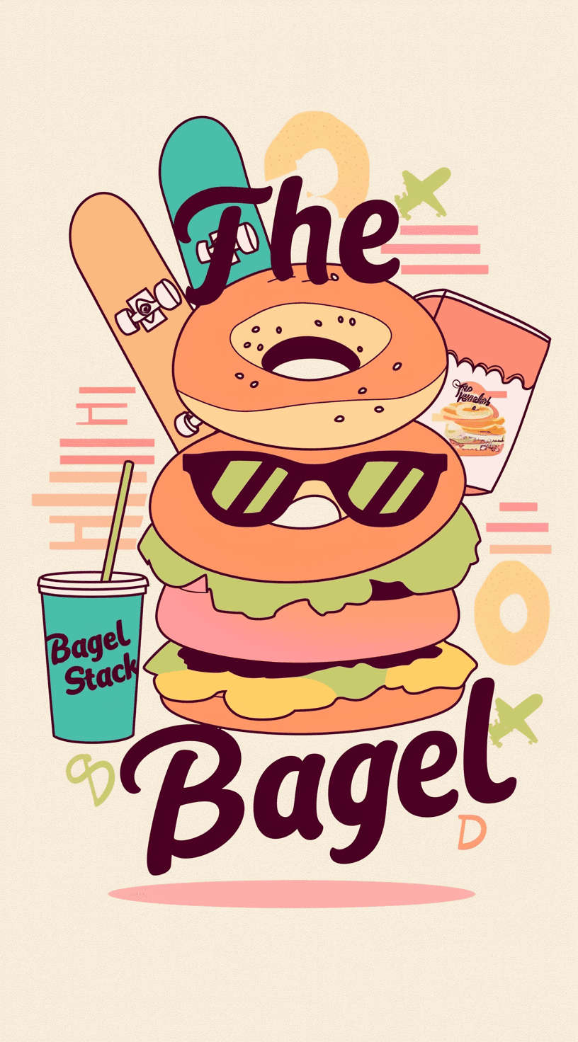 Bagel Pals original repeating artwork