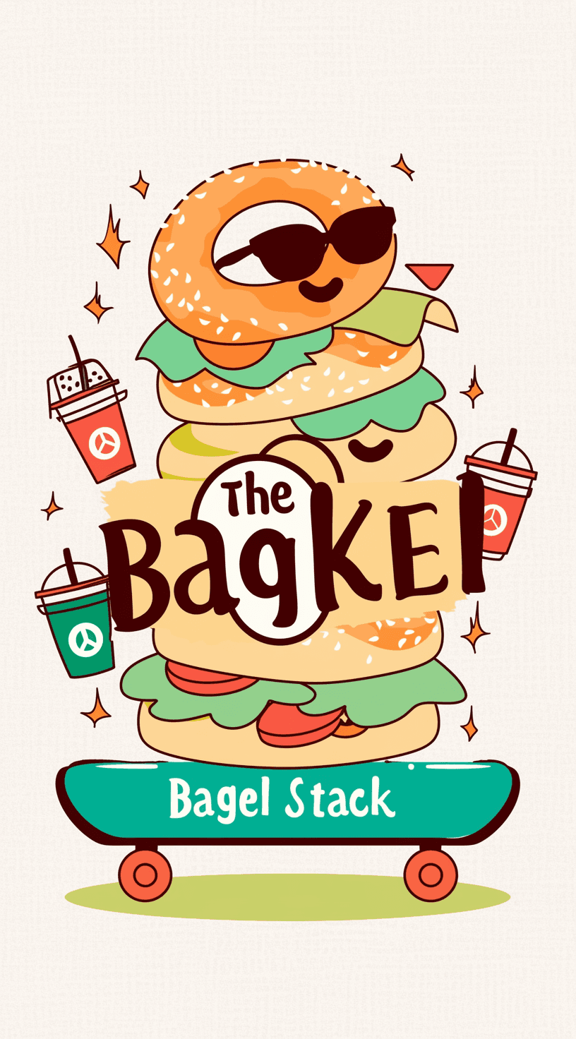 Bagel Crew original repeating artwork