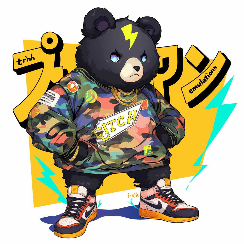 Street Bear Glow original repeating artwork