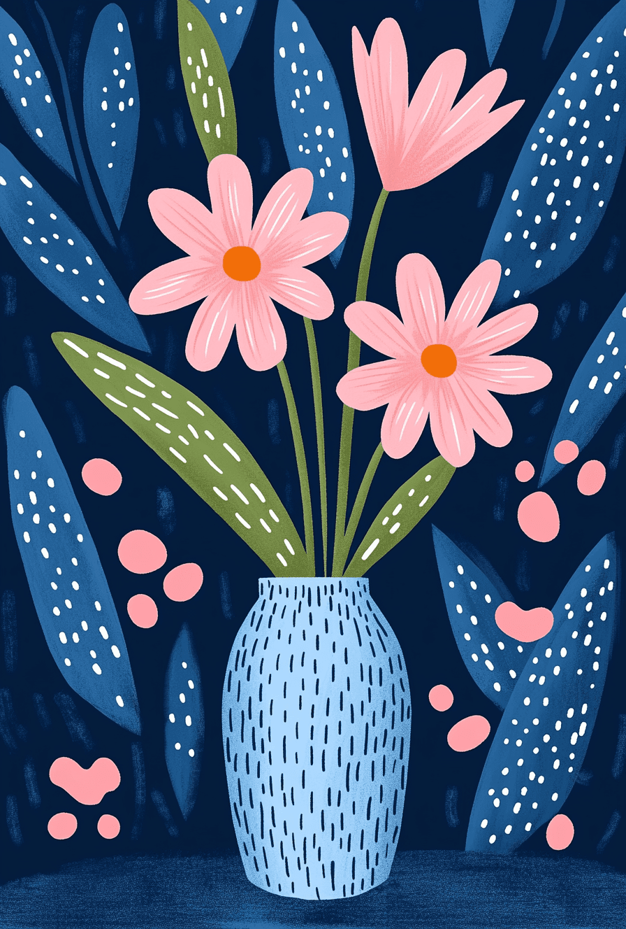 Vase Sunrise original repeating artwork