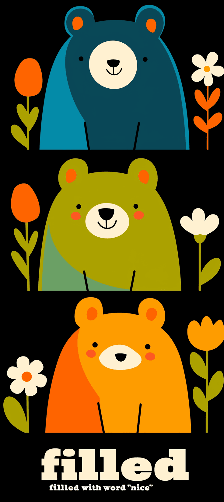 Street Bear Bloom original repeating artwork
