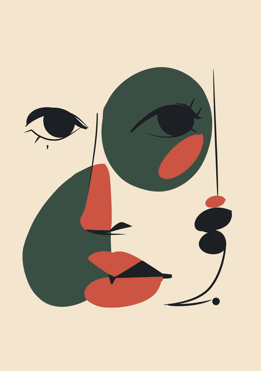 Abstract Face Starlight original repeating artwork