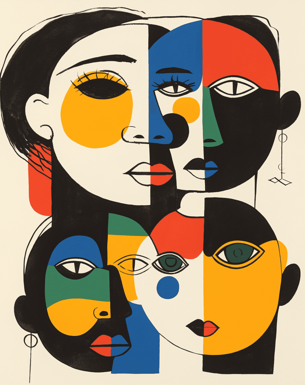 Abstract Face 215 original repeating artwork