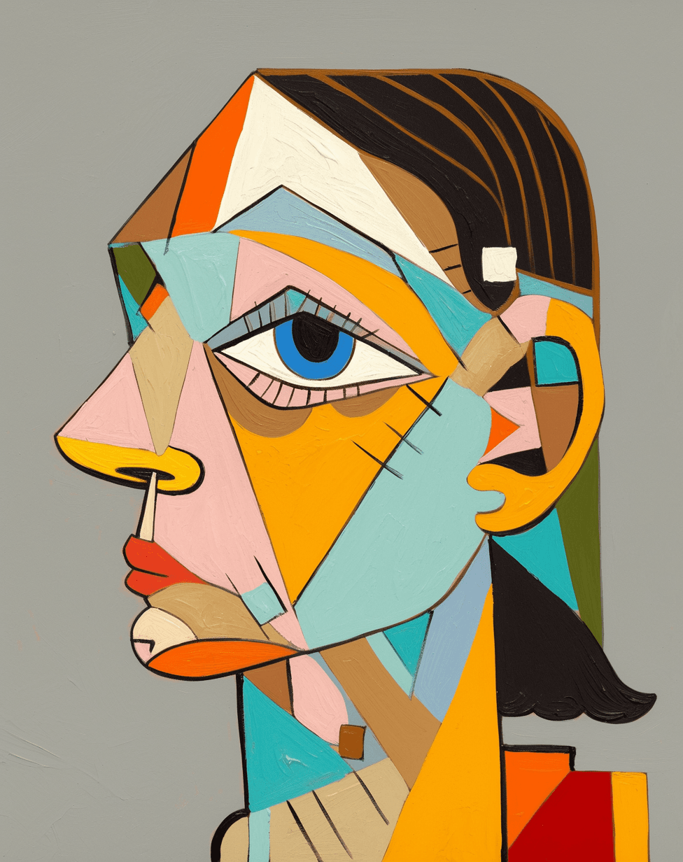 Abstract Face Path original repeating artwork