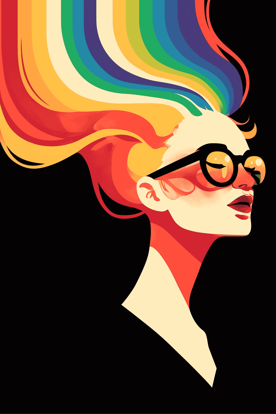 Abstract Woman Parade original repeating artwork