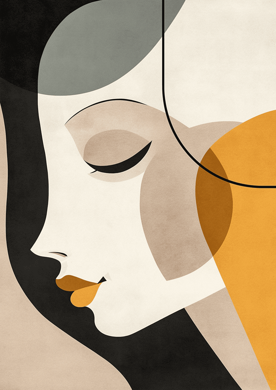 Abstract Face Boulevard original repeating artwork