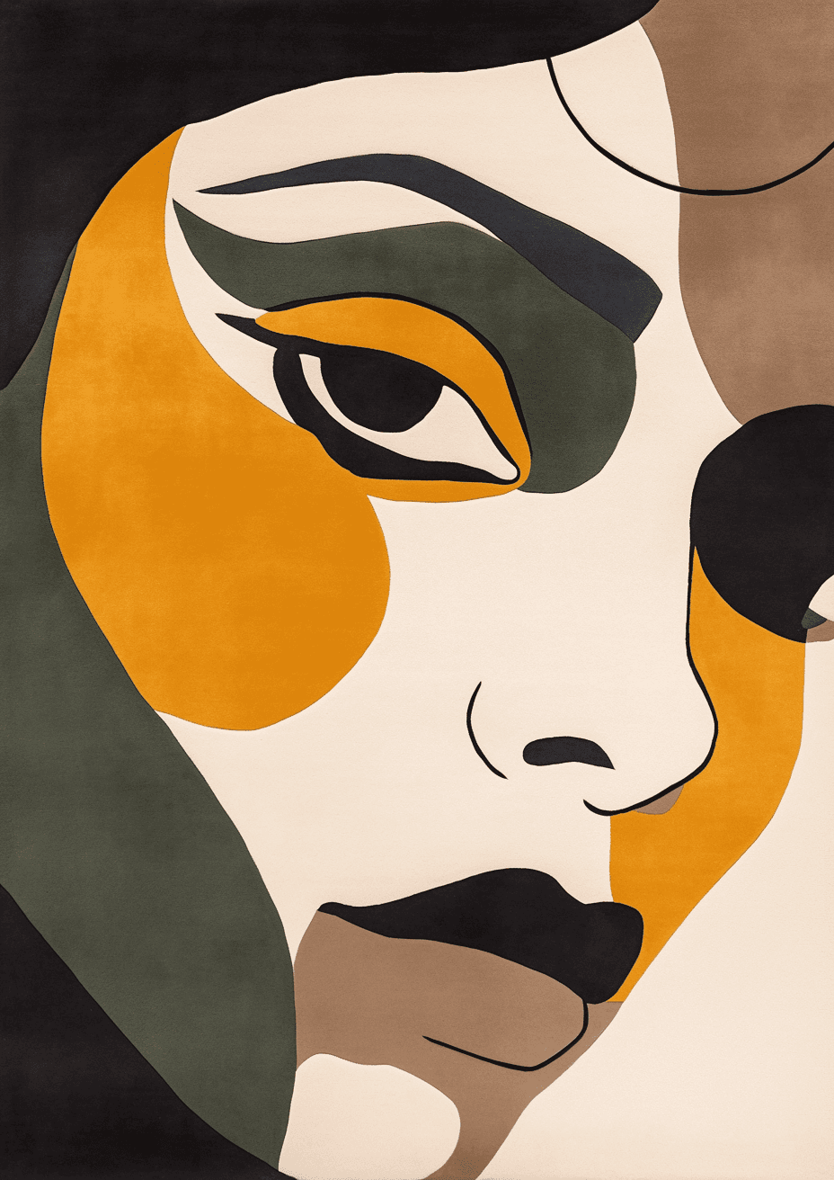 Abstract Face Trail original repeating artwork